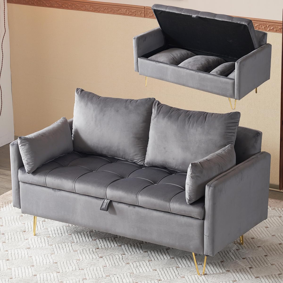 Simpolu 二人がけソファー Simpolu ソファー ソファ 2人掛け 収納付き